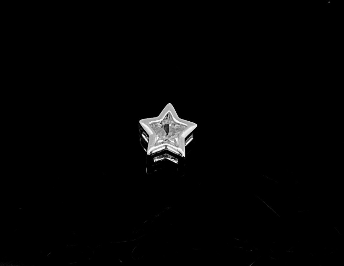 Разделитель-бусина для бусин звезда цвет серебро размер 9*5мм