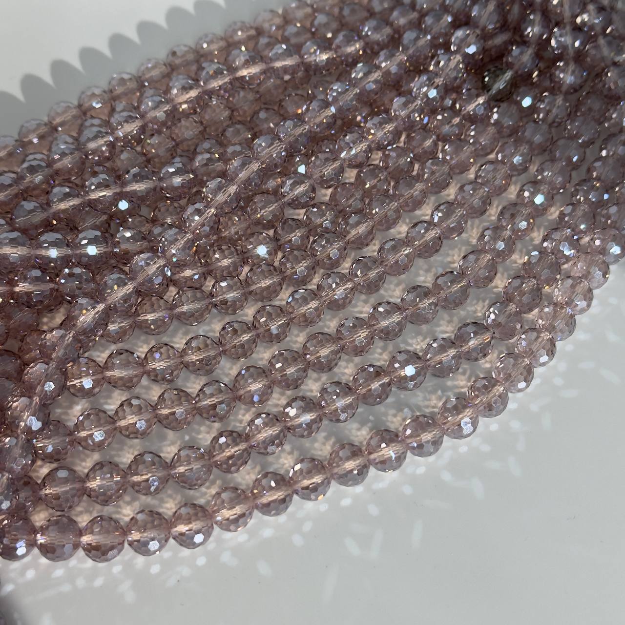 Бусины стеклянные размер 10мм цвет фиалковый